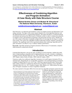 Effectiveness of Combining Algorithm and Program Animation: A