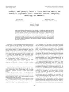 Ambiguity and Synonymy Effects in Lexical Decision