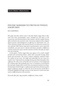 Psychic Barriers to Truth in 12 Angry Men