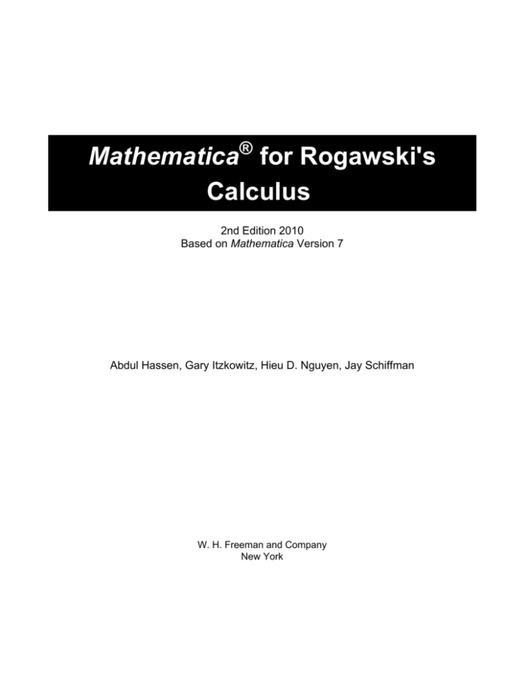 mathematica for calculus