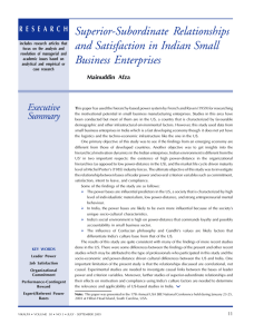 Superior-Subordinate Relationships and Satisfaction in Indian Small