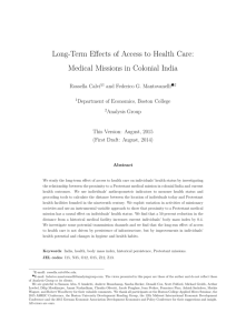 Long-Term Effects of Access to Health Care: Medical