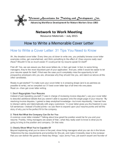 How to Write a Memorable Cover Letter