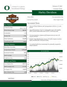 Harley Davidson - University of Oregon Investment Group
