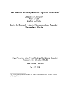 The Attribute Hierarchy Model for Cognitive Assessment