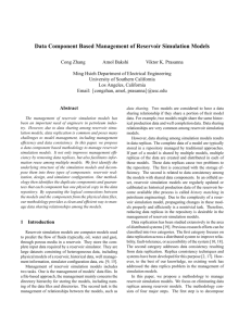 Data Component Based Management of Reservoir Simulation Models