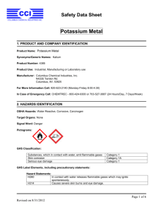 Potassium Metal - Columbus Chemical