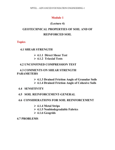 Module 1 (Lecture 4) GEOTECHNICAL PROPERTIES OF SOIL AND