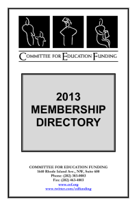 2013 Directory - The Committee for Education Funding