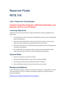 Reservoir Fluid Studies (DL, CCE, Separator Tests)