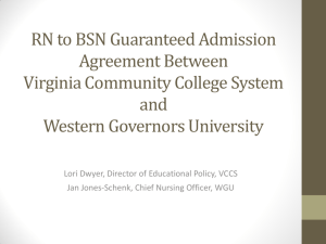 RN to BSN Guaranteed Admission Agreement Between Virginia