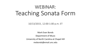 Teaching Sonata Form in the Classroom 10/13/2015, 12:00