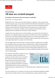 Free exchange: All men are created unequal | The Economist