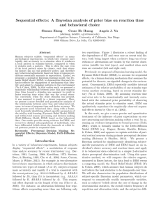 Sequential effects: A Bayesian analysis of prior bias on reaction time