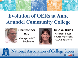 Evolution of OERs at Anne Arundel Community