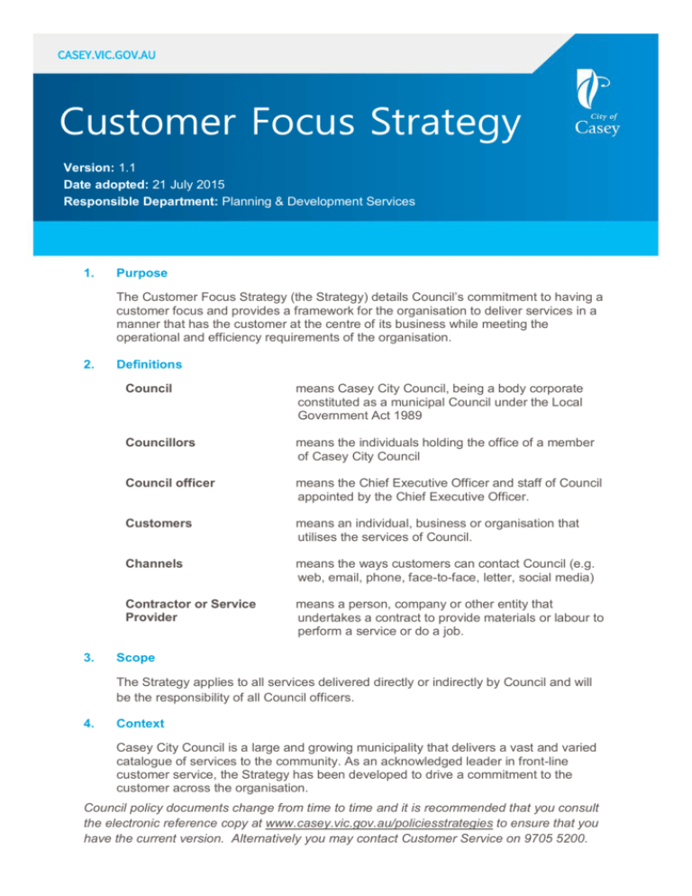 Customer Focus Strategy