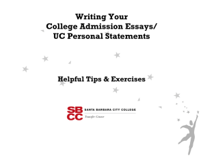 Writing Your College Admission Essays