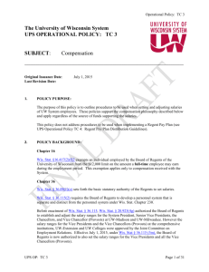 UPS Operational Policy TC 3 - University of Wisconsin System