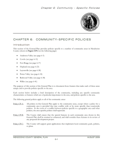 chapter 6: community-specific policies