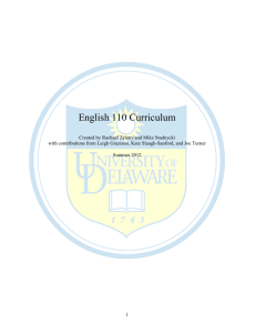 E110 Sample Curriculum - English