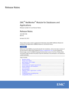 EMC NetWorker Module for Databases and Applications 8.2 and