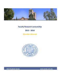 Faculty Research Lectureship 2015 - 2016 Member Manual