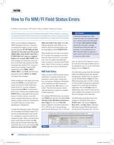 How to Fix MM/FI Field Status Errors