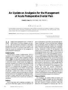 An Update on Analgesics for the Management of Acute