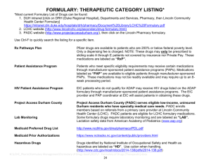 formulary: therapeutic category listing