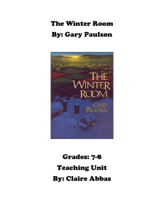 The Winter Room By: Gary Paulson Grades: 7