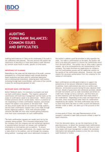 auditing china bank balances: common issues and