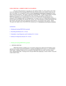 USING MINITAB - Department of Mathematics and Statistics