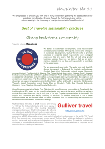 Newsletter No 13 - Travelife for Tour Operators and Travel Agents
