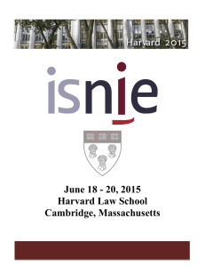 June 18 - 20, 2015 Harvard Law School Cambridge