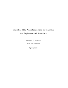 Statistics 401: An Introduction to Statistics for Engineers
