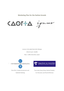 Marketing Plan for the fashion brands