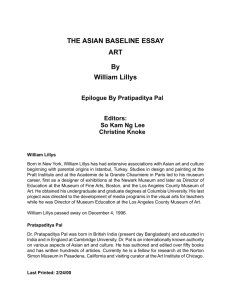 THE ASIAN BASELINE ESSAY ART By William Lillys