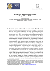 Foreign Policy and Religious Engagement: The special case of Italy