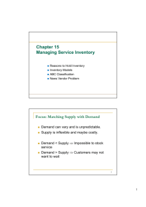Chapter 15 Managing Service Inventory