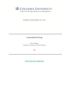 Customized Pricing - Columbia Business School