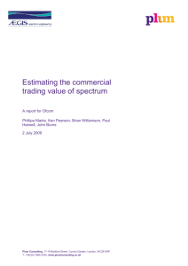 Estimating the commercial trading value of spectrum