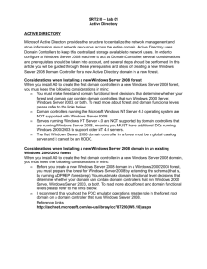 SRT210 – Lab 01 Active Directory ACTIVE DIRECTORY Microsoft