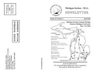 Spring 2010 - MAA Sections - Mathematical Association of America