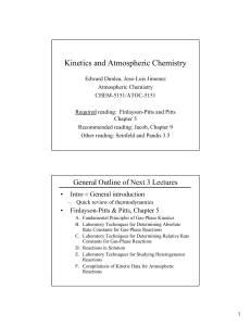 Kinetics and Atmospheric Chemistry