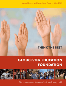 2009 Annual Report - Gloucester Education Foundation