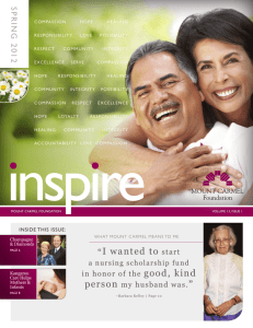 inspire, Spring 2012 - Mount Carmel Foundation