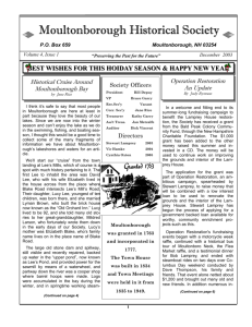 Dec 2003 Newsletter - Moultonborough Historical Society