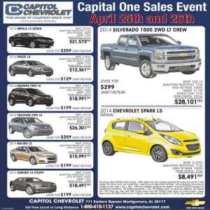 Capital One Sales Event April 25th and 26th April