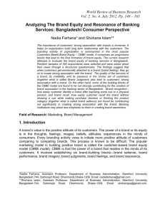 Analyzing The Brand Equity and Resonance of Banking Services