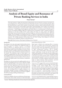 Analysis Of Brand Equity And Resonance Of Private Banking